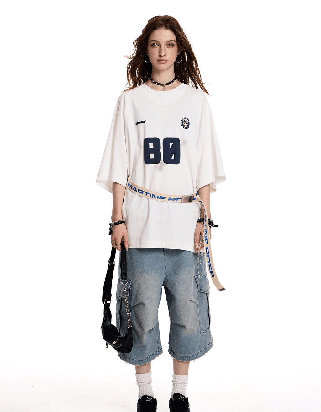 Oversized 80 Print Retro Jersey Tee - COPPING THREADS - CT Select