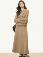 Oversized Bardot Neck Crop Top & Skirt Set - COPPING THREADS - WES1