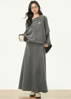 Oversized Bardot Neck Crop Top & Skirt Set - COPPING THREADS - WES1