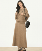 Oversized Bardot Neck Crop Top & Skirt Set - COPPING THREADS - WES1