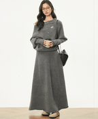 Oversized Bardot Neck Crop Top & Skirt Set - COPPING THREADS - WES1