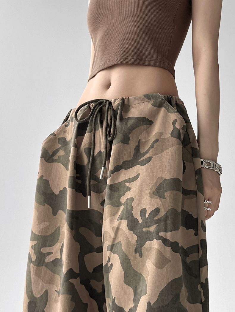 Oversized Camo Wide‑Leg Cargo Pants - COPPING THREADS - CT Select