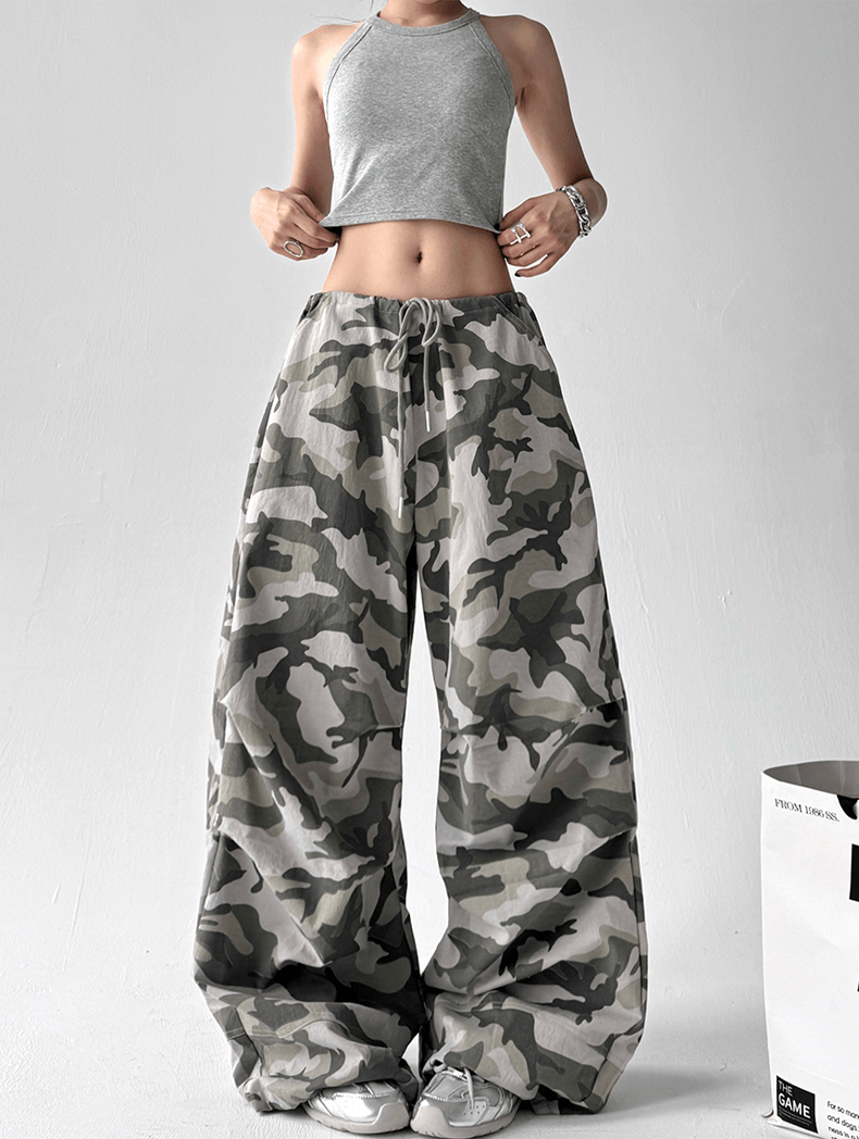 Oversized Camo Wide‑Leg Cargo Pants - COPPING THREADS - CT Select