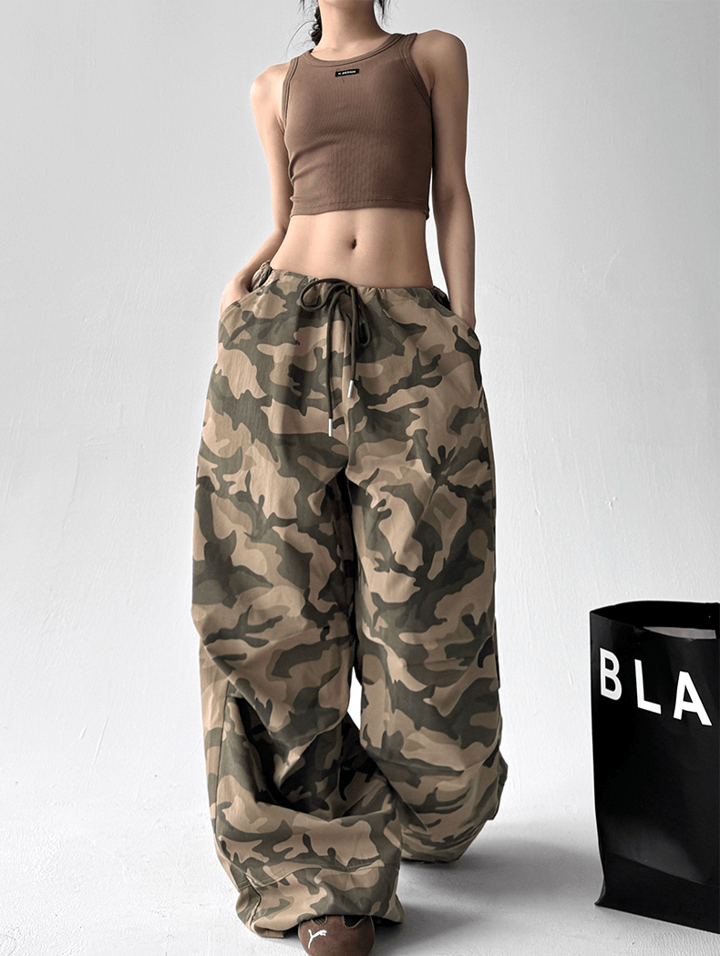 Oversized Camo Wide‑Leg Cargo Pants - COPPING THREADS - CT Select