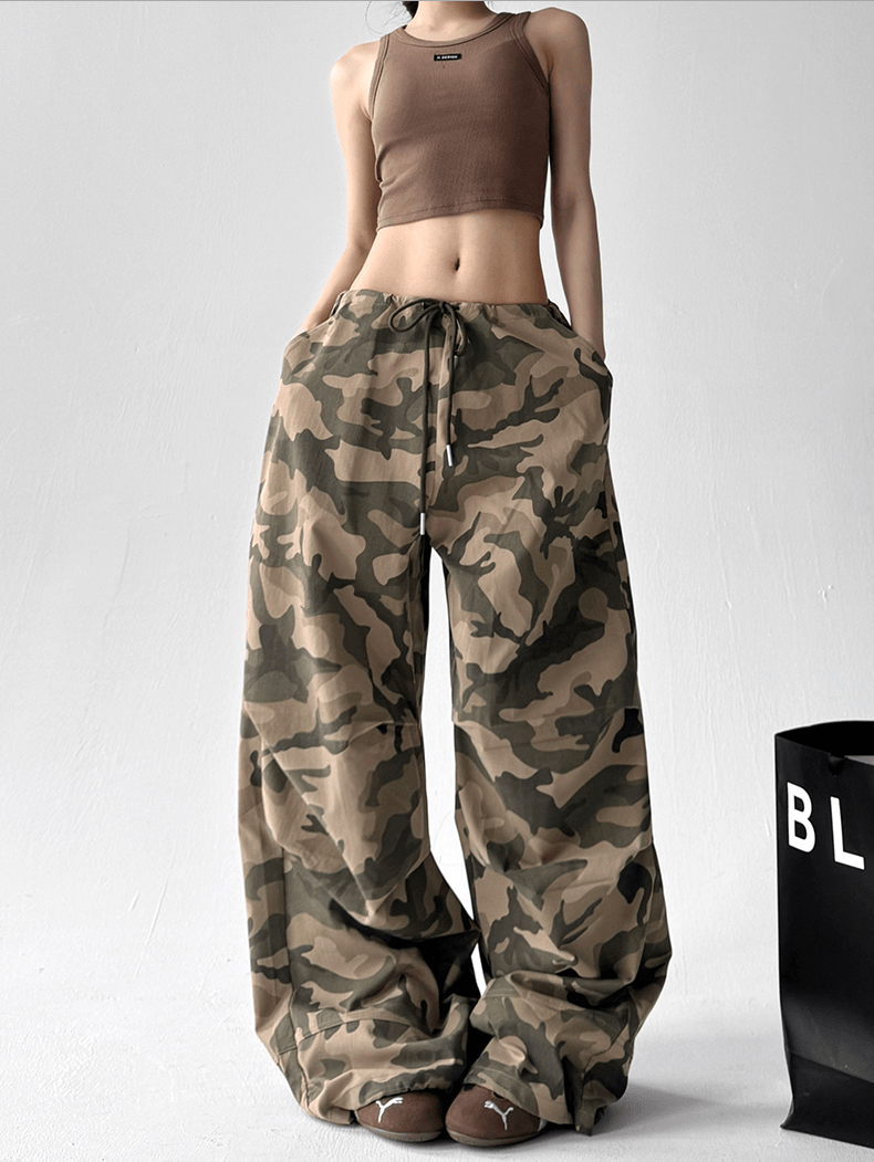 Oversized Camo Wide‑Leg Cargo Pants - COPPING THREADS - CT Select