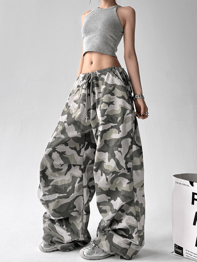 Oversized Camo Wide‑Leg Cargo Pants - COPPING THREADS - CT Select
