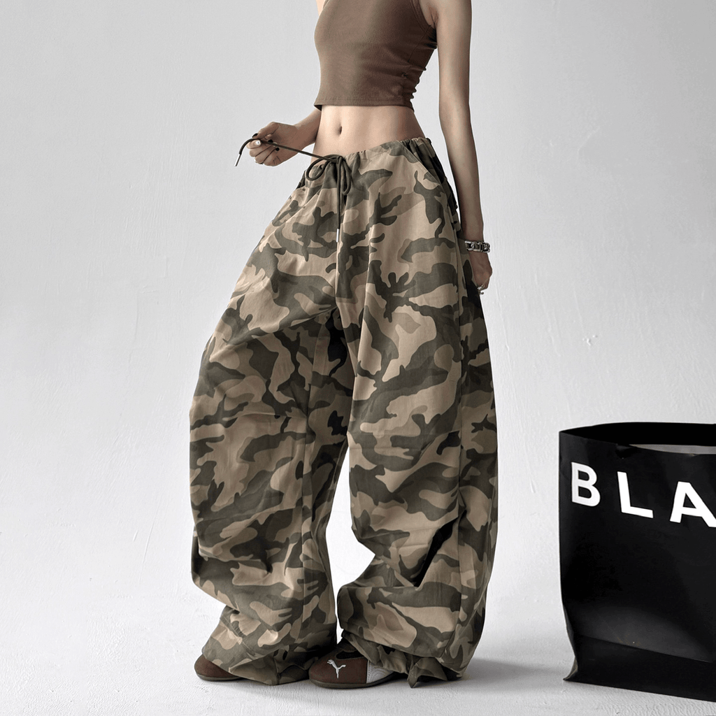 Oversized Camo Wide‑Leg Cargo Pants - COPPING THREADS - CT Select