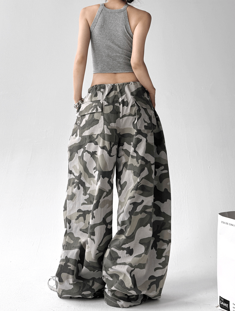 Oversized Camo Wide‑Leg Cargo Pants - COPPING THREADS - CT Select