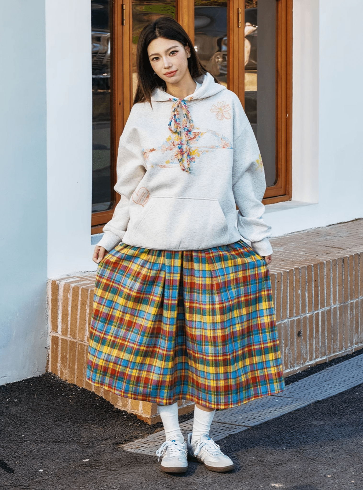 Oversized Crayon Floral Print Hoodie - COPPING THREADS - Harsh and Cruel