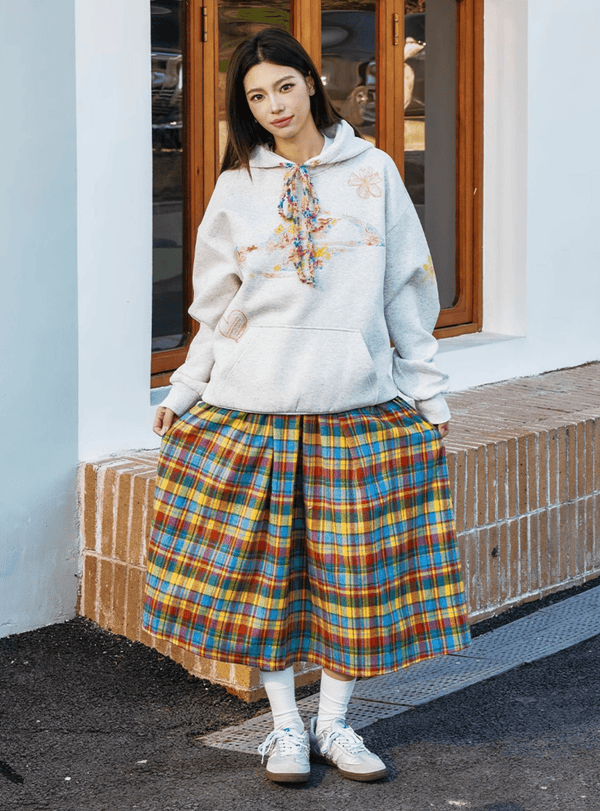 Oversized Crayon Floral Print Hoodie - COPPING THREADS - Harsh and Cruel