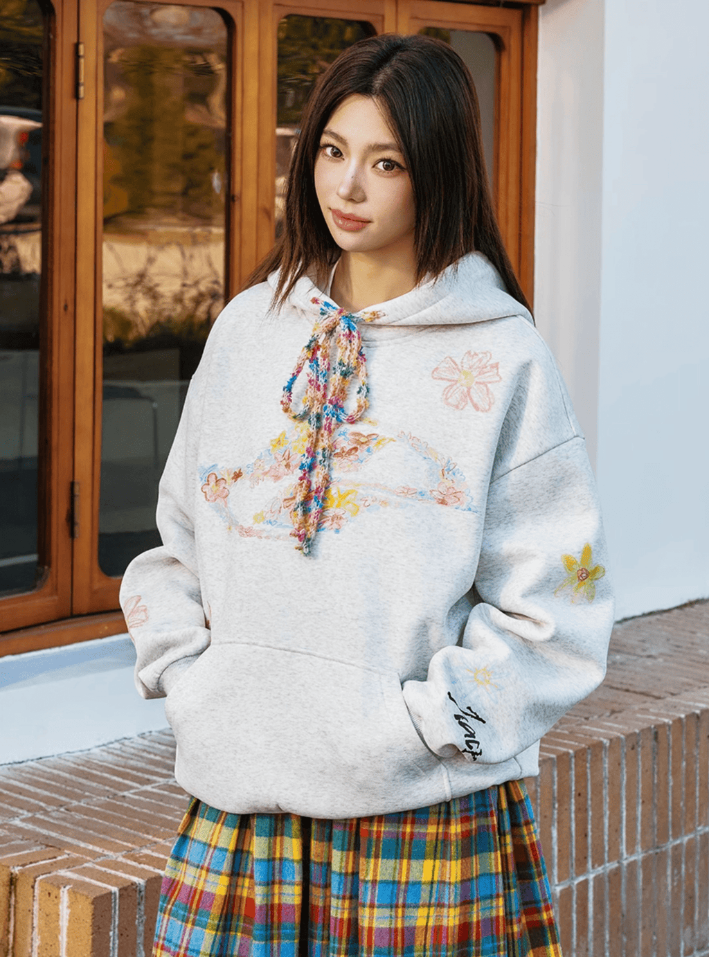 Oversized Crayon Floral Print Hoodie - COPPING THREADS - Harsh and Cruel