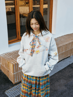 Oversized Crayon Floral Print Hoodie - COPPING THREADS - Harsh and Cruel