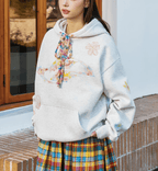 Oversized Crayon Floral Print Hoodie - COPPING THREADS - Harsh and Cruel