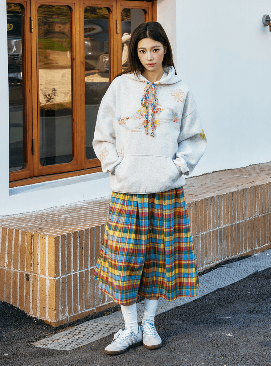 Oversized Crayon Floral Print Hoodie - COPPING THREADS - Harsh and Cruel