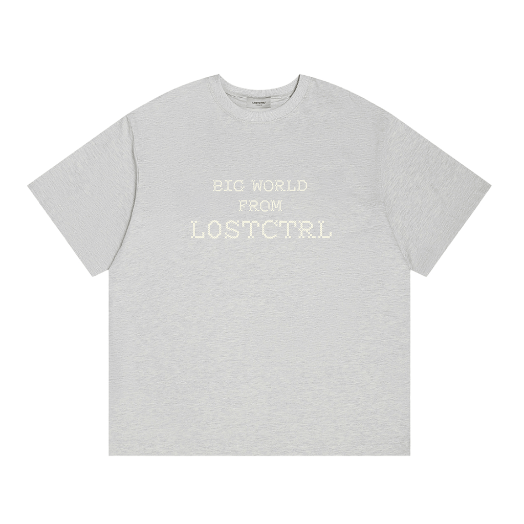 Oversized Cross - Stitch Lettering Tee - COPPING THREADS - LOSTCTRL