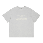 Oversized Cross - Stitch Lettering Tee - COPPING THREADS - LOSTCTRL