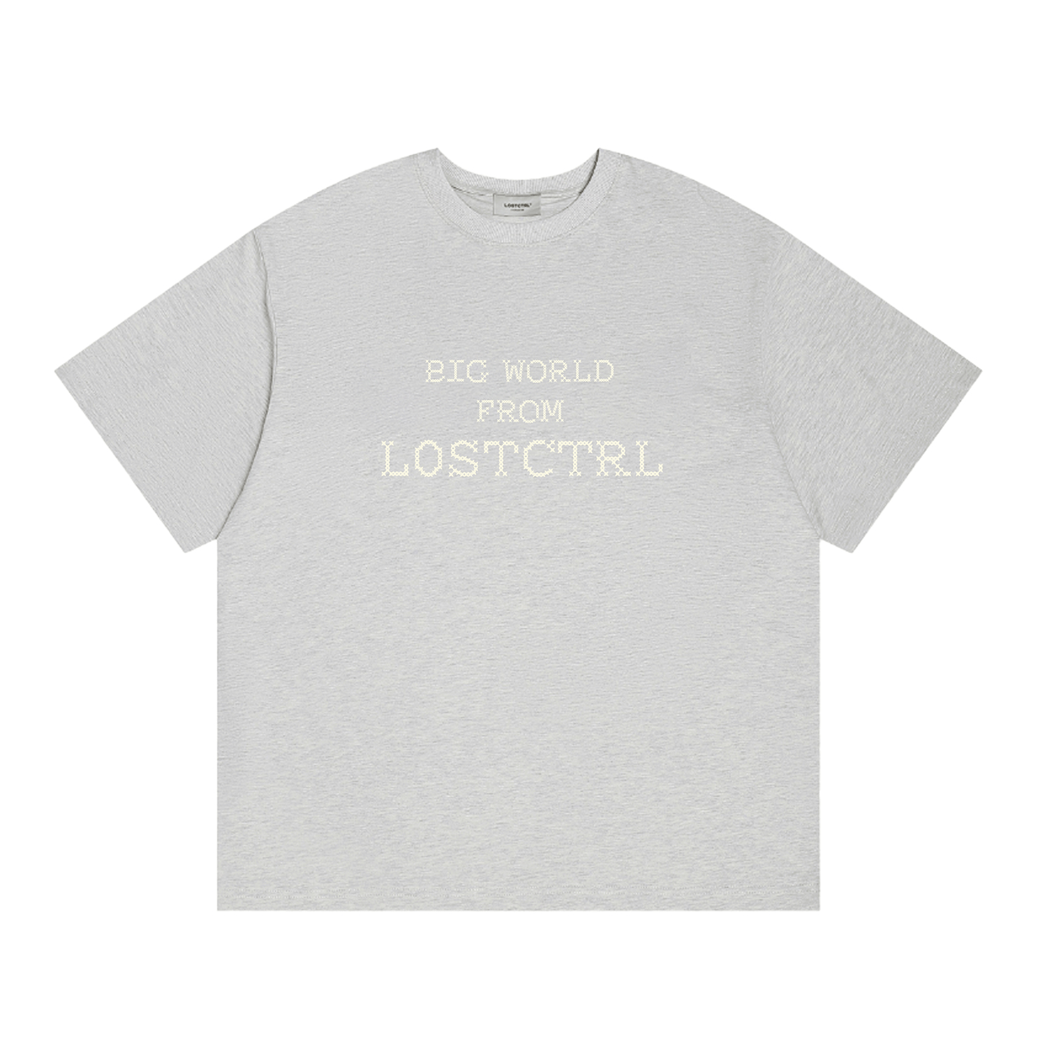 Oversized Cross - Stitch Lettering Tee - COPPING THREADS - LOSTCTRL