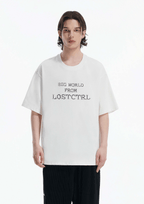 Oversized Cross - Stitch Lettering Tee - COPPING THREADS - LOSTCTRL