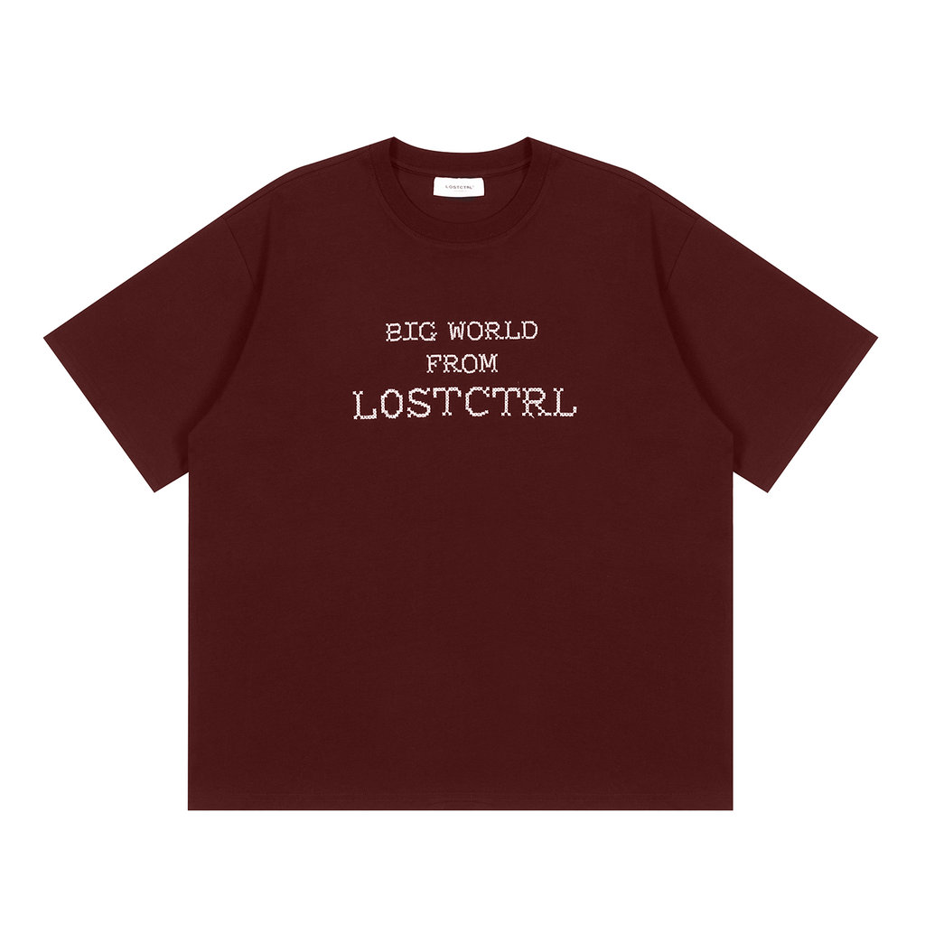 Oversized Cross - Stitch Lettering Tee - COPPING THREADS - LOSTCTRL