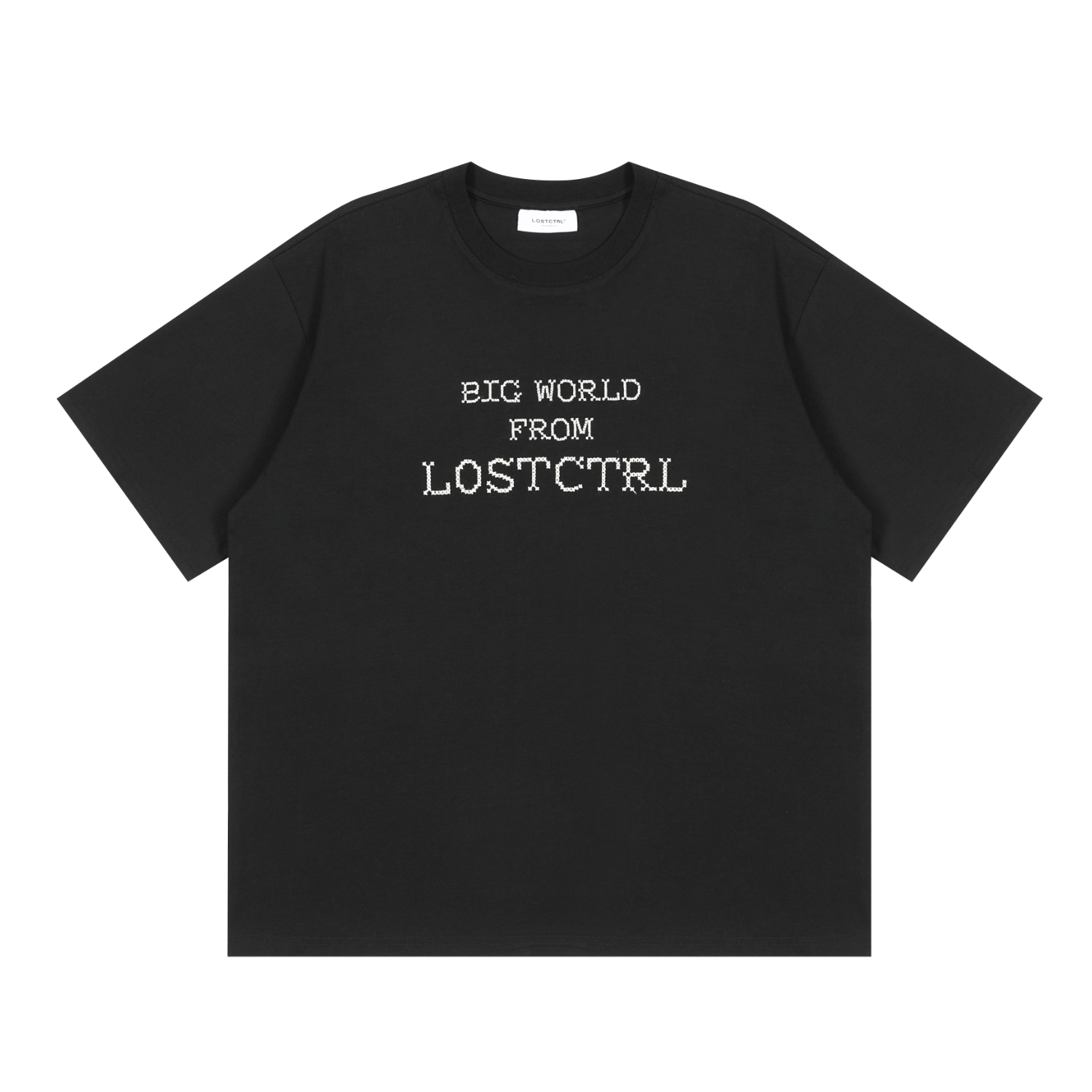 Oversized Cross - Stitch Lettering Tee - COPPING THREADS - LOSTCTRL