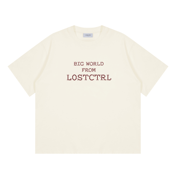Oversized Cross - Stitch Lettering Tee - COPPING THREADS - LOSTCTRL