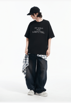 Oversized Cross - Stitch Lettering Tee - COPPING THREADS - LOSTCTRL