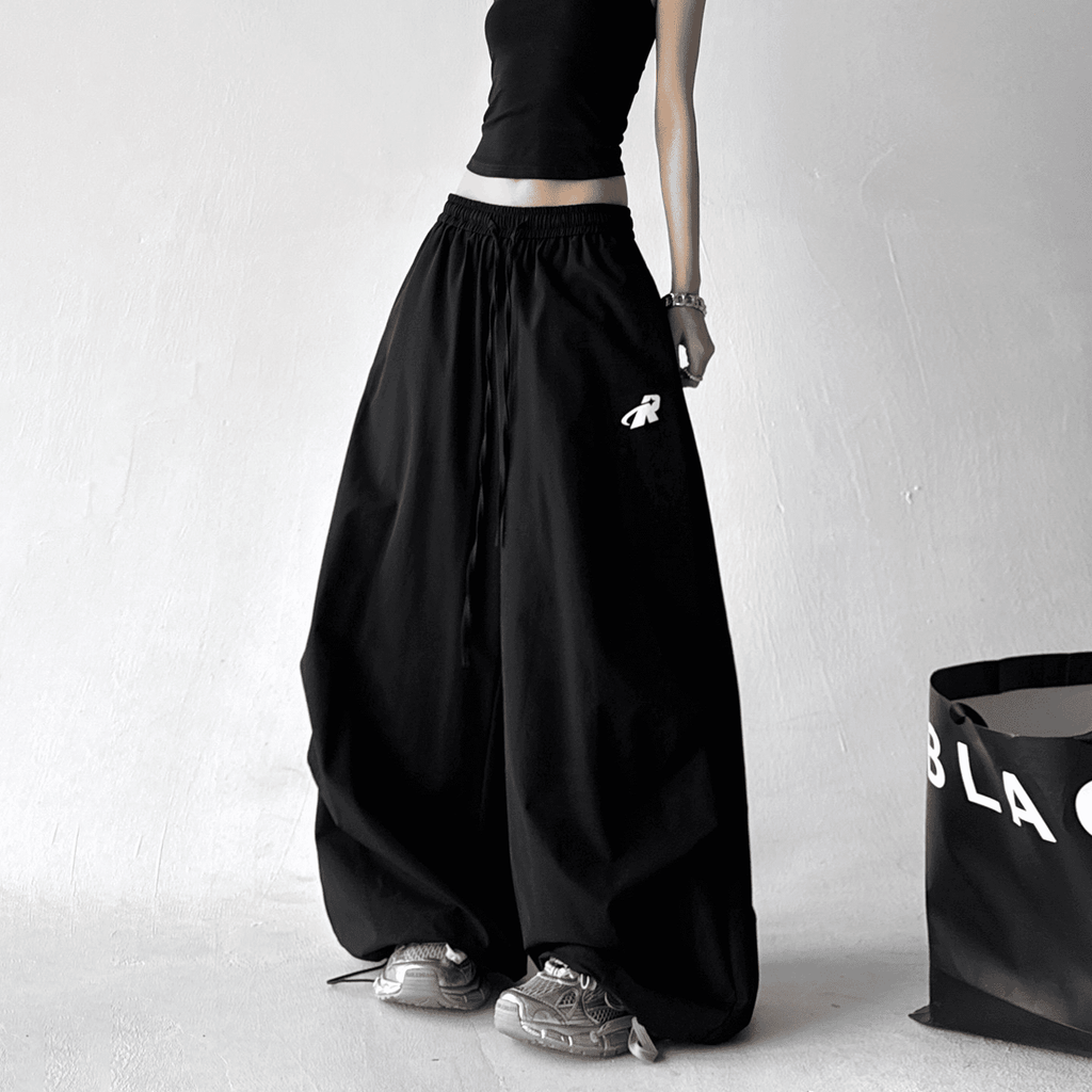 Oversized Drawstring Wrinkled Parachute Pants - COPPING THREADS - CT Select