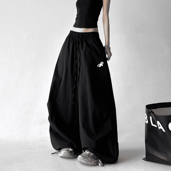 Oversized Drawstring Wrinkled Parachute Pants - COPPING THREADS - CT Select