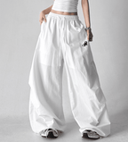 Oversized Drawstring Wrinkled Parachute Pants - COPPING THREADS - CT Select