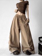 Oversized Drawstring Wrinkled Parachute Pants - COPPING THREADS - CT Select