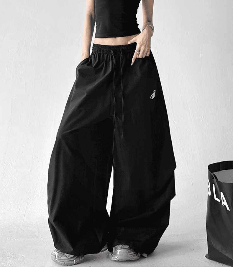 Oversized Drawstring Wrinkled Parachute Pants - COPPING THREADS - CT Select