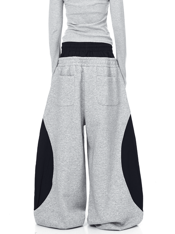 Oversized Dual Waistbands Faux Layered Stripe Sweatpants - COPPING THREADS - CT Select