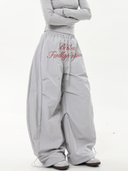 Oversized Embroidered Letters Parachute Pants - COPPING THREADS - CT Select