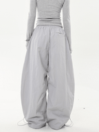Oversized Embroidered Letters Parachute Pants - COPPING THREADS - CT Select