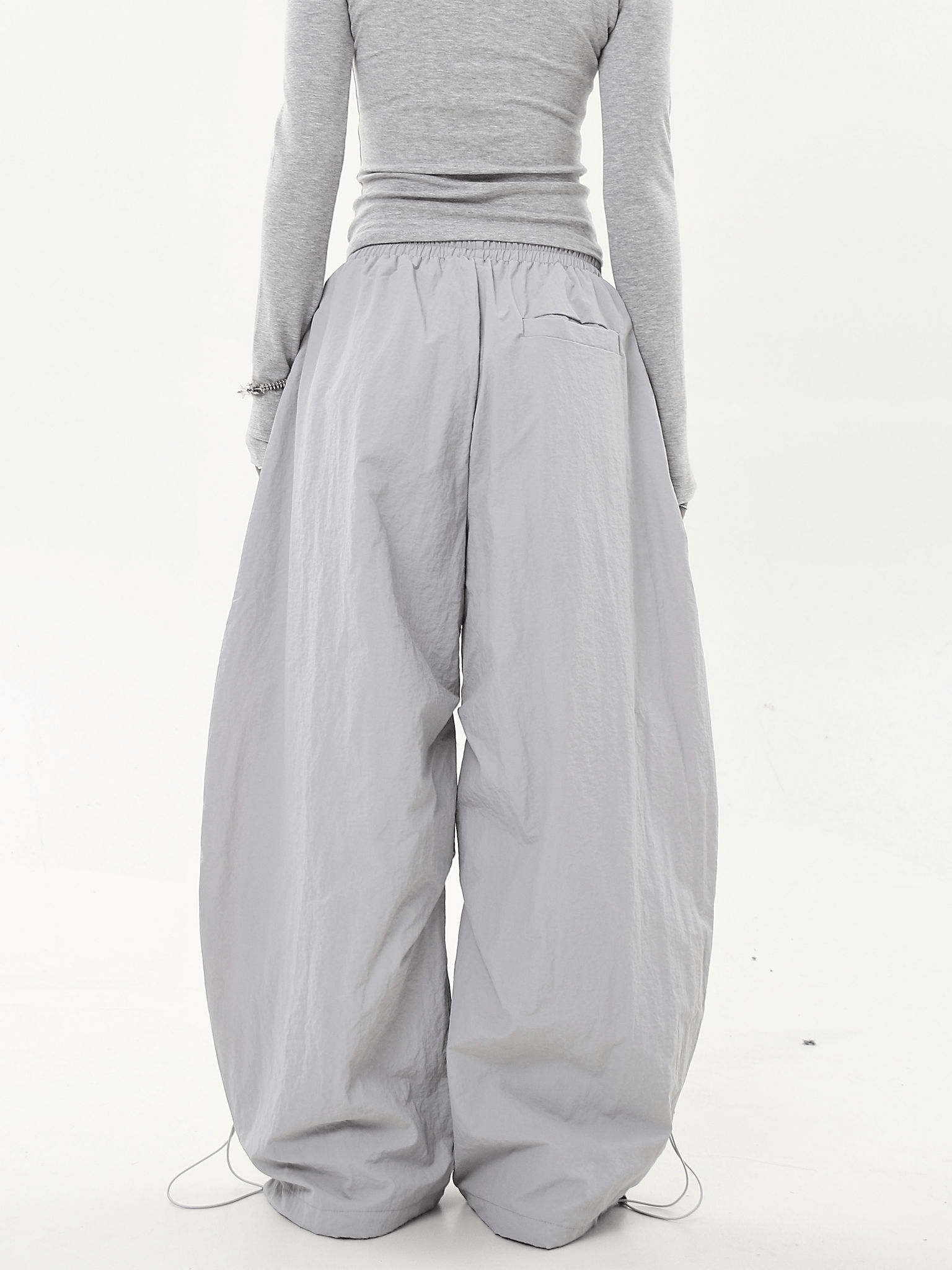 Oversized Embroidered Letters Parachute Pants - COPPING THREADS - CT Select