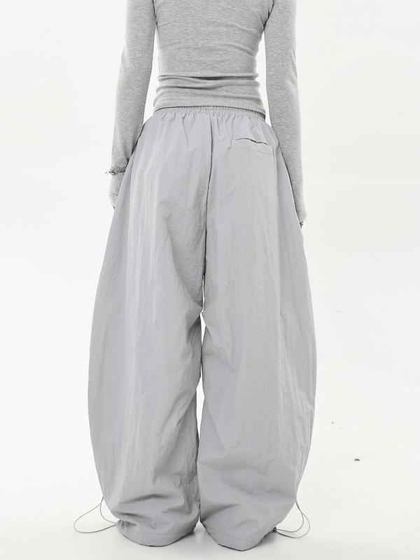 Oversized Embroidered Letters Parachute Pants - COPPING THREADS - CT Select