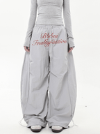 Oversized Embroidered Letters Parachute Pants - COPPING THREADS - CT Select