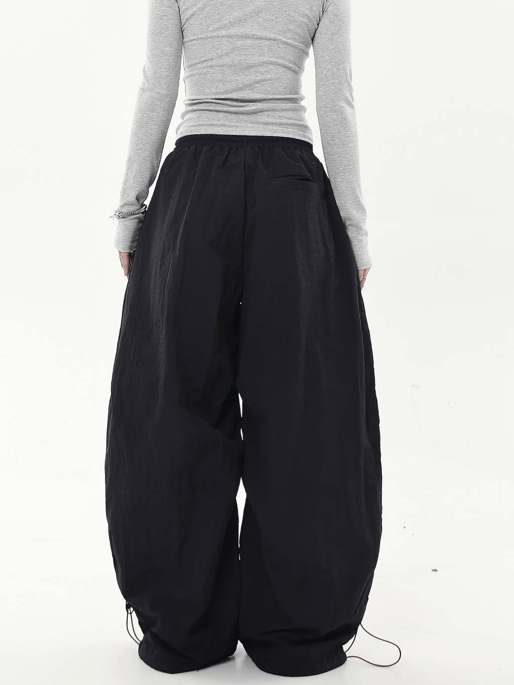 Oversized Embroidered Letters Parachute Pants - COPPING THREADS - CT Select