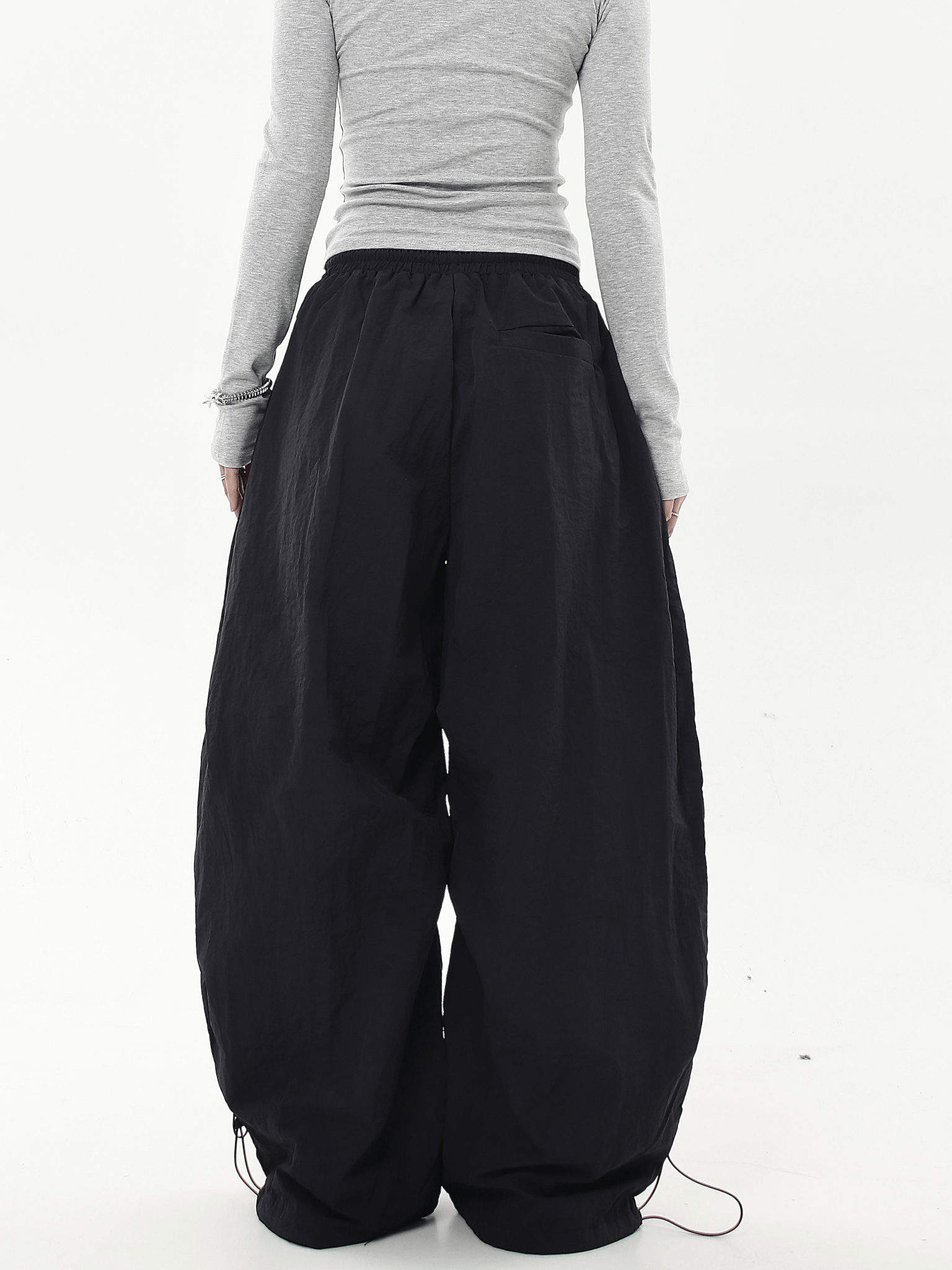 Oversized Embroidered Letters Parachute Pants - COPPING THREADS - CT Select