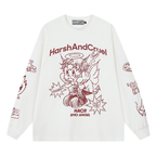 Oversized Emo Angel Graphic Long Sleeve Tee - COPPING THREADS - Harsh and Cruel