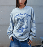 Oversized Emo Angel Graphic Long Sleeve Tee - COPPING THREADS - Harsh and Cruel