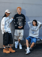 Oversized Emo Angel Graphic Long Sleeve Tee - COPPING THREADS - Harsh and Cruel