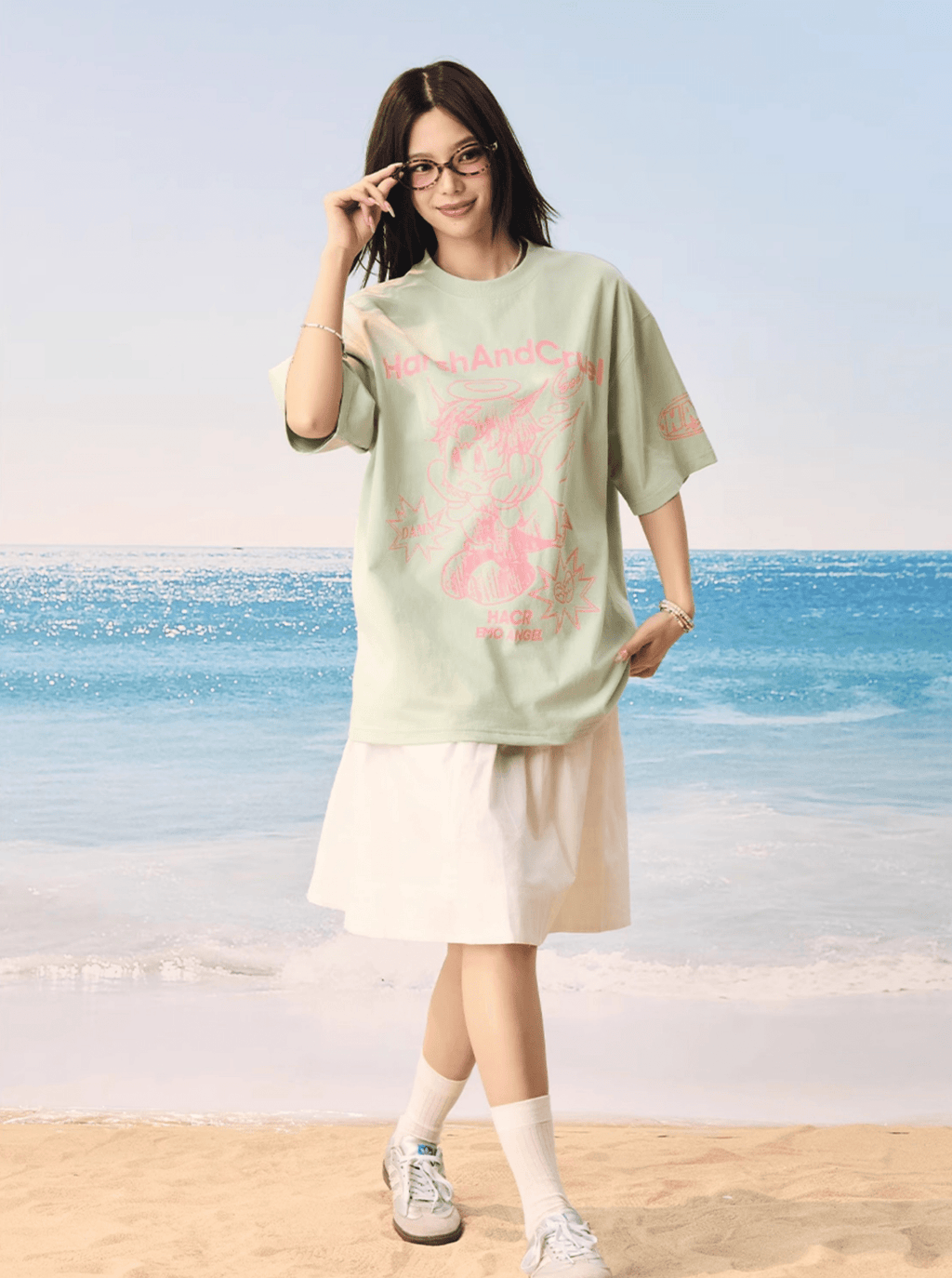 Oversized Emo Angel Graphic T-Shirt - COPPING THREADS - Harsh and Cruel