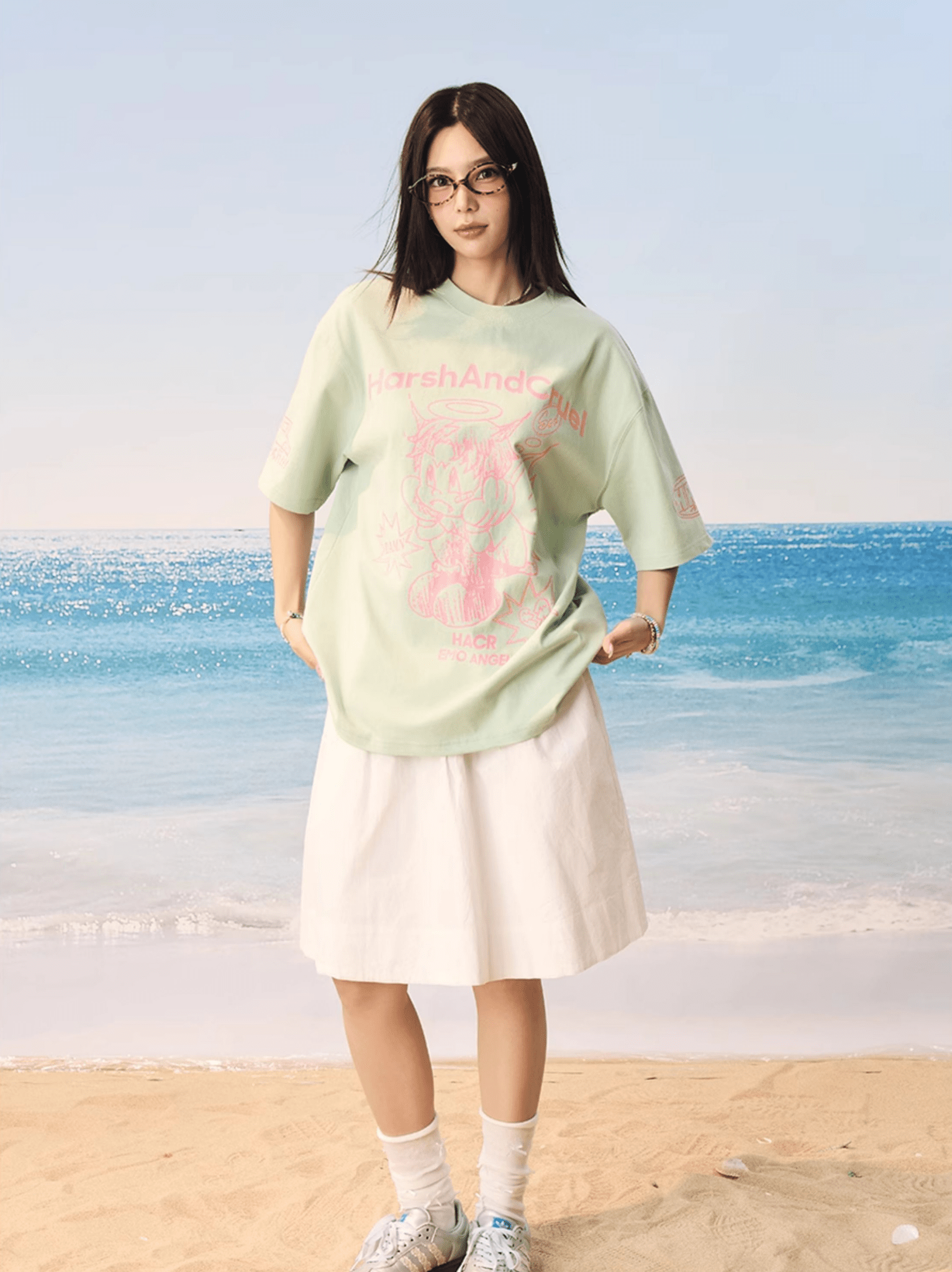 Oversized Emo Angel Graphic T-Shirt - COPPING THREADS - Harsh and Cruel