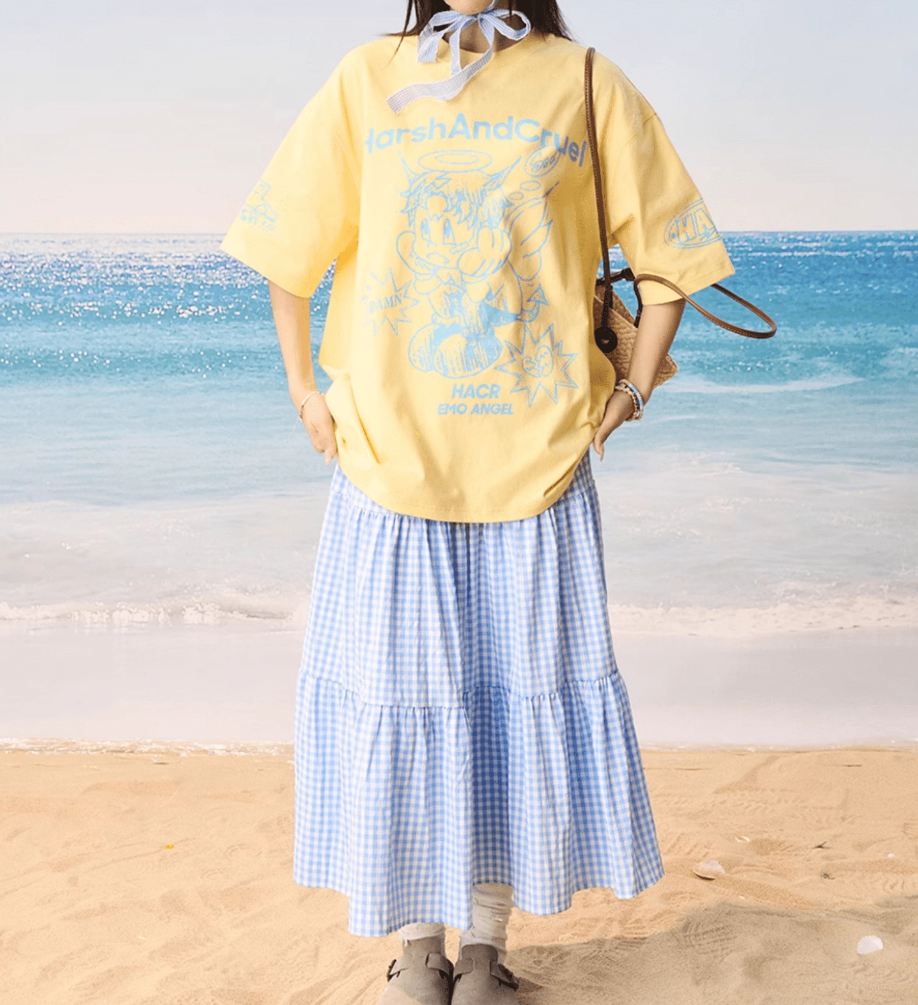 Oversized Emo Angel Graphic T-Shirt - COPPING THREADS - Harsh and Cruel