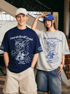 Oversized Emo Angel Graphic T-Shirt - COPPING THREADS - Harsh and Cruel