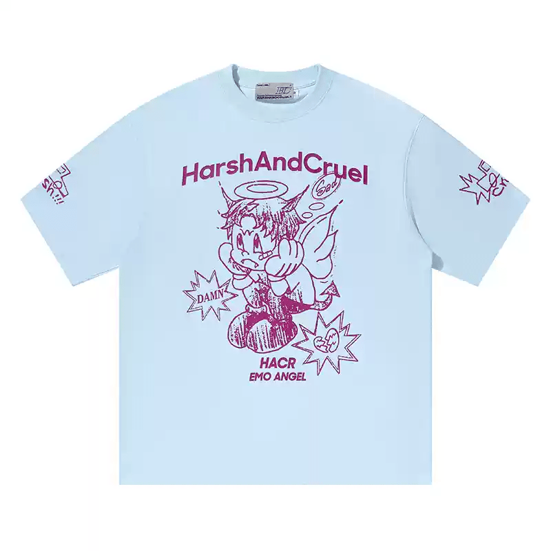 Oversized Emo Angel Graphic T-Shirt - COPPING THREADS - Harsh and Cruel