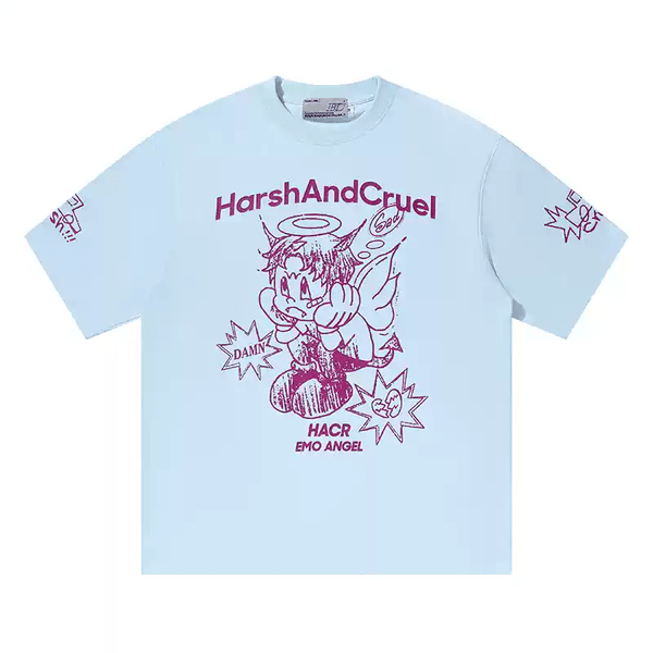 Oversized Emo Angel Graphic T-Shirt - COPPING THREADS - Harsh and Cruel