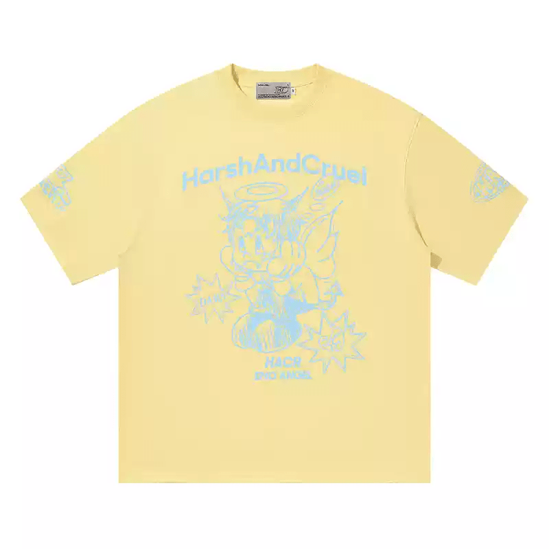 Oversized Emo Angel Graphic T-Shirt - COPPING THREADS - Harsh and Cruel