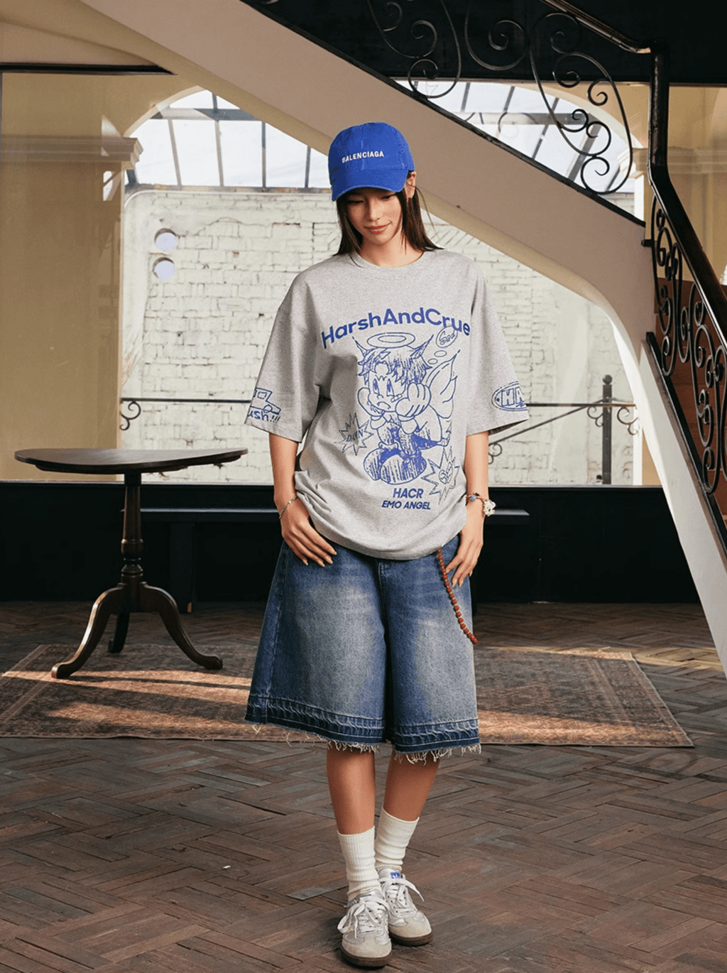 Oversized Emo Angel Graphic T-Shirt - COPPING THREADS - Harsh and Cruel